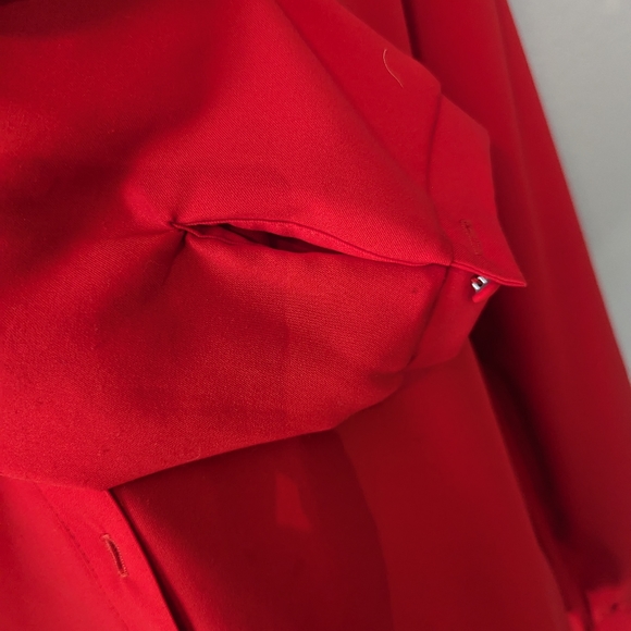 Vintage ruffle button up blouse - regal red! - Picture 3 of 5